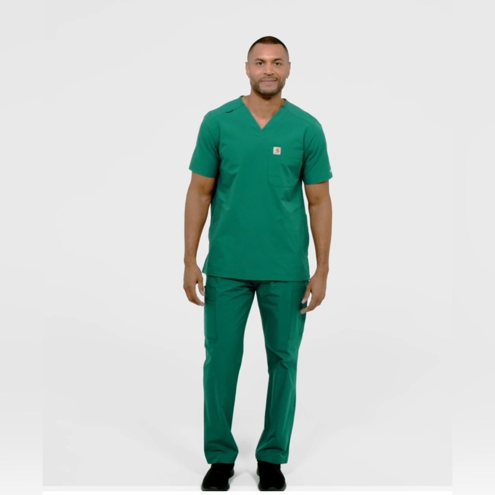 Carhartt Men’s FORCE Scrub Top & Bottoms Set Hunter Green Size S